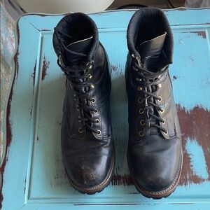 Men's Black Leather Riding Boots